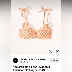 Abercrombie tie strap gingham two piece bikini